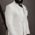 Bespoke double breasted shawl lapel jacquard suit