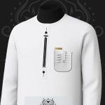 White 3d embroidered native